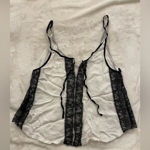 Zara - White/Black Lace Blouse